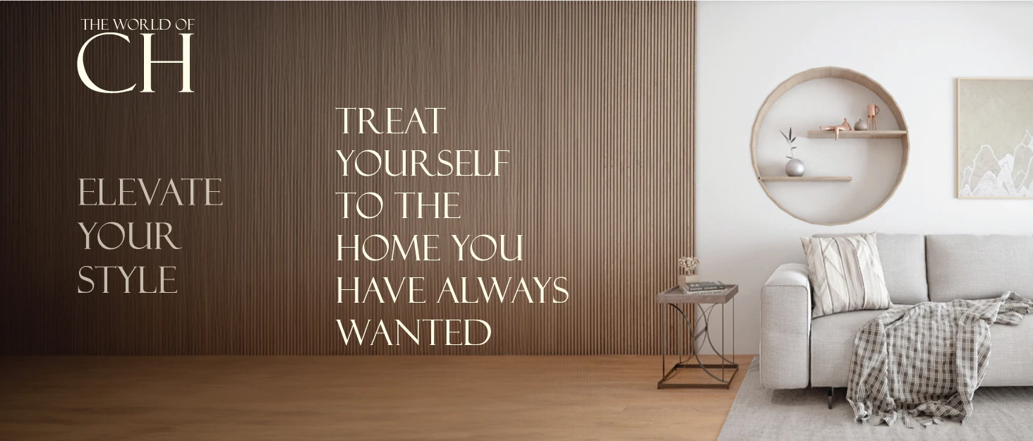 Modern livingroom with wood panneling on the  wall, a gray couch with cozy blanket and pillows