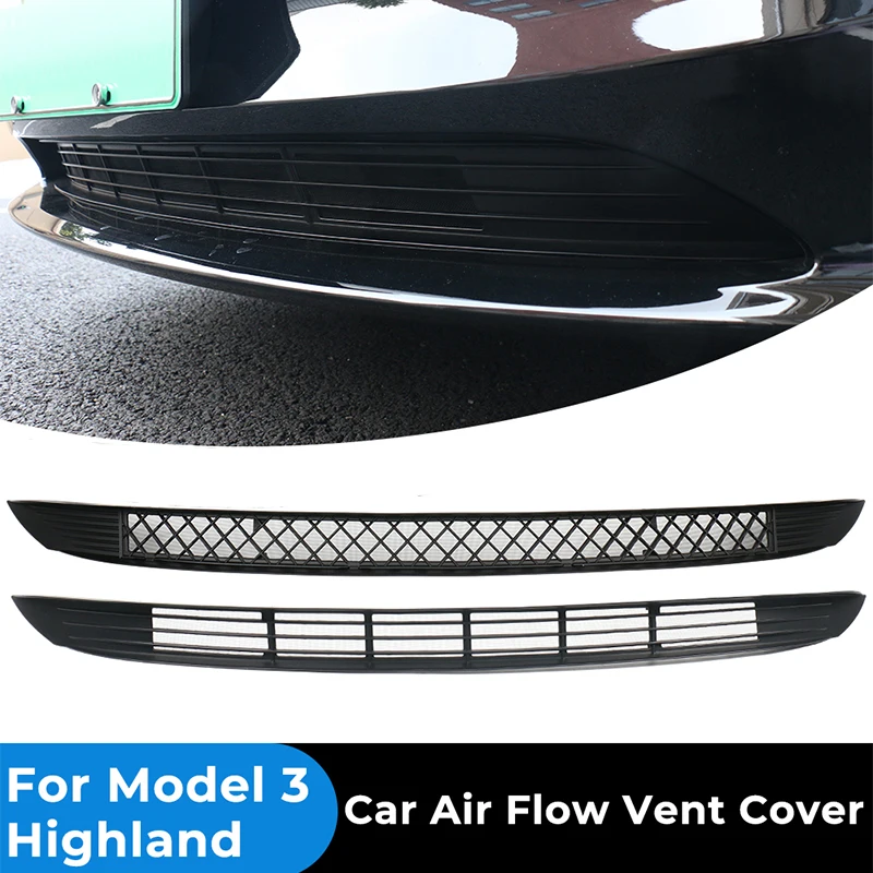 

For Tesla Model 3 Highland 2024 Lower Bumper Anti Insect Net Front Anti Dust Proof Inner Vent Grille Cover Insect-proof Guard