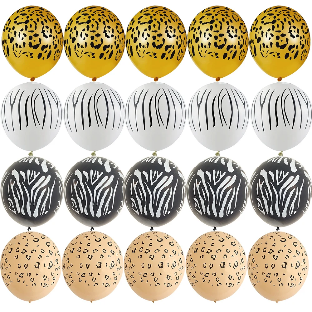 10 stücke Giraffe/Zebra/Tiger/Leopard Tier Muster Luftballons für Kinder Wilde Dschungel Safari Geburtstag Party dekoration Liefert – Detail 5