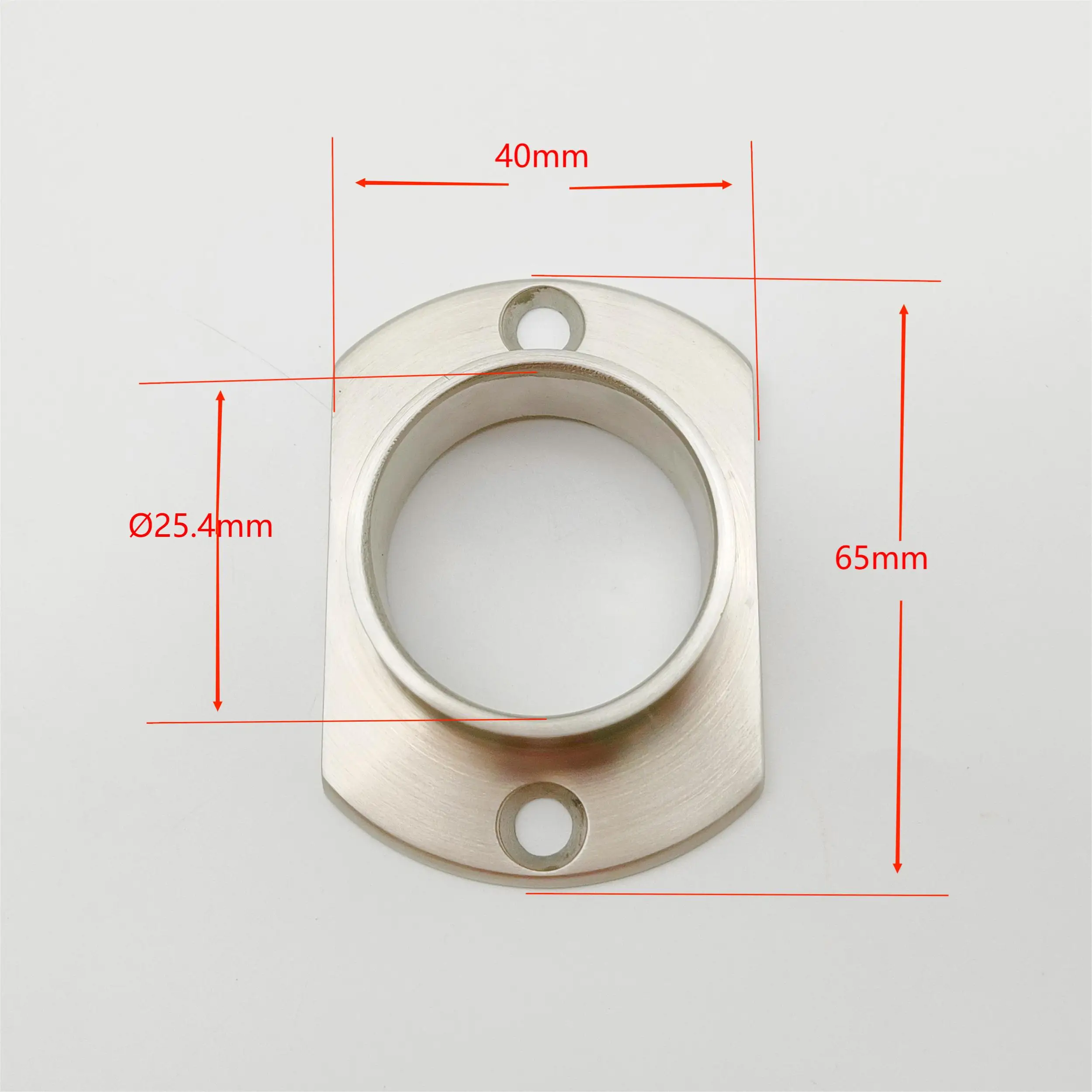 4 PCS Stainless Steel 316 Handrail Base Flange Satin Polished Floor Flange 25.4mm Baluster