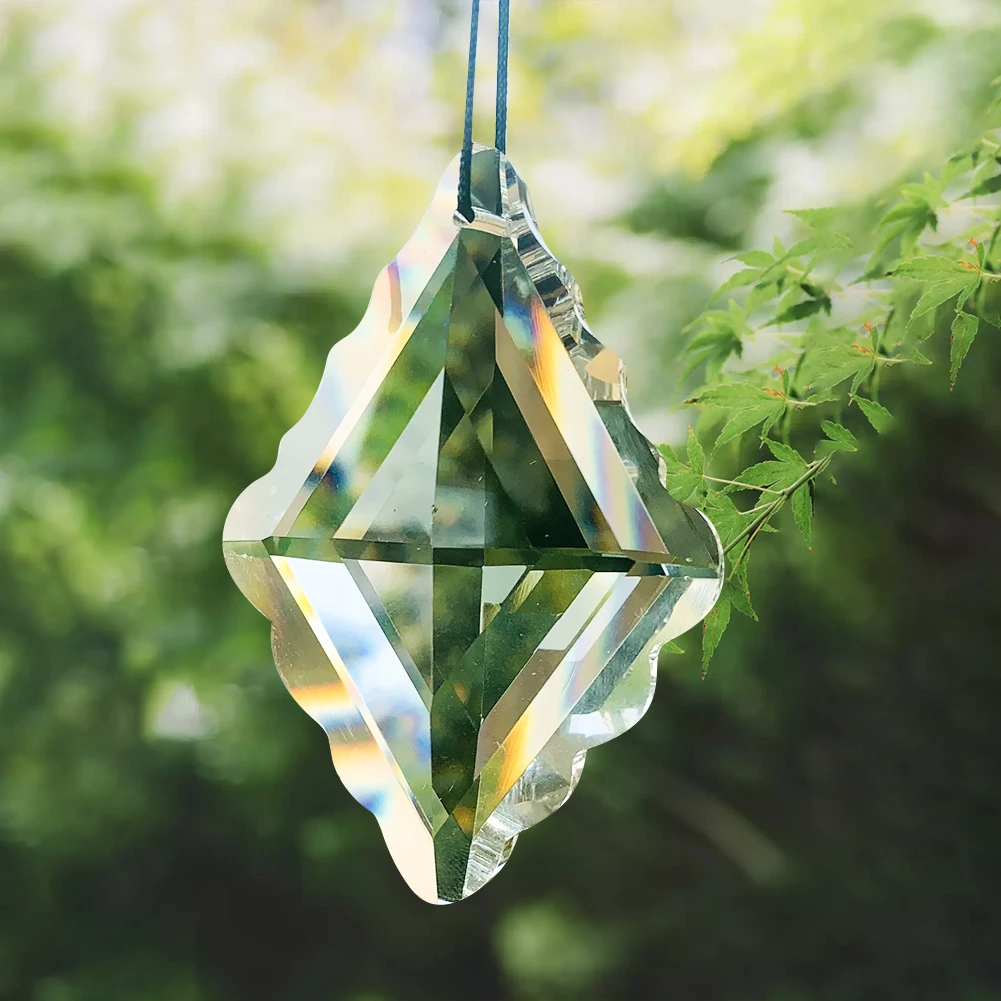 75mm Clear Crystal Hanging Prism Faceted Sun Catcher Chandelier