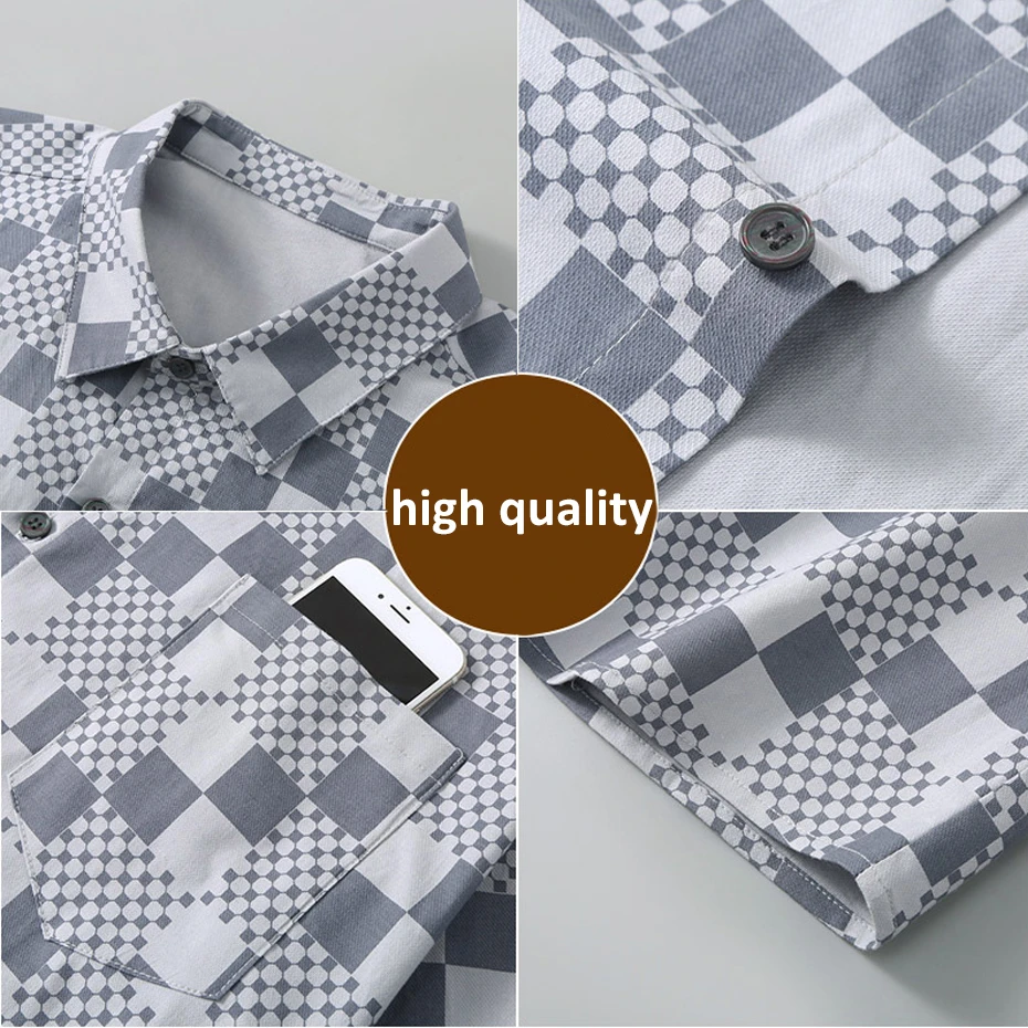 Men Summer Plaid Short Sleeve Shirts Plus Size 10XL 11XL
