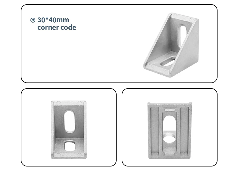 Industrieller Aluminium-Winkelcode 2020/2028/3030/4545/6060, rechter fester Anschluss, verdicktes Profilzubehör aus Aluminiumlegierung – Detail 18