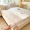 100% Cotton Fitted Sheet Floral Style Bedsheets Skin-friendly Elastic Bed Cover Home Bed Linen 1PCS (No Pillowcase) 1