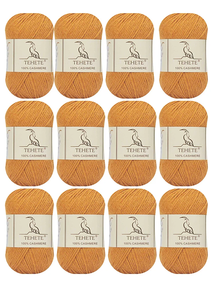 TEHETE 100% Cashmere Yarn 4-Ply Knitting Warm Soft Lightweight Luxurious Fuzzy Crocheting Yarn By Hand DIY Material Sewing Scarf 5