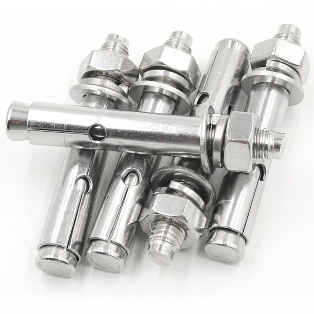 304 Stainless Steel Heavy Duty Expansion Bolt Anchor Sleeve Concrete Anchor Bolt Link Rod Wall Fastener Nail M6M8M10M12M14M16M20