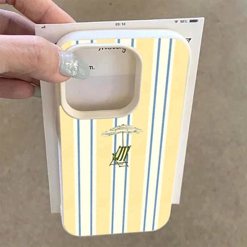 Sunshine Stripe Sunshade Chair Pattern Phone Case - Light Yellow