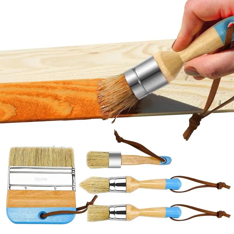 4pcs Chalk Paint Brush Set No Linting Or Shedding Multi-Purpose Furniture Painting And Waxing Brushes DIY Projects Painting Tool projects