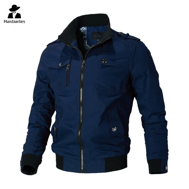 Bomber Jacket Men Fashion Casual Windbreaker Jacket Coat Men 2023 Spring Autumn New Hot Outwear Stand Slim Retro Jacket Mens