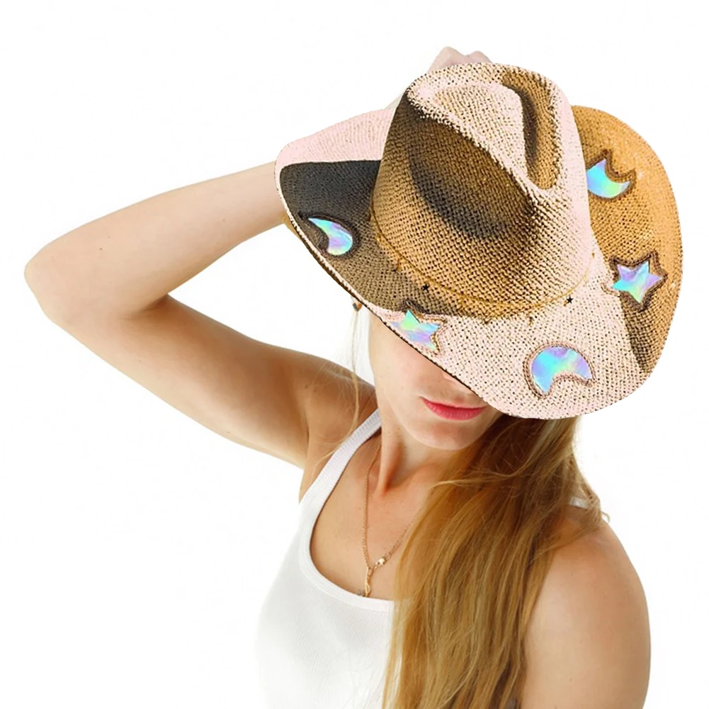 Straw Western Cowboy Hat for Women Girls Music Festival