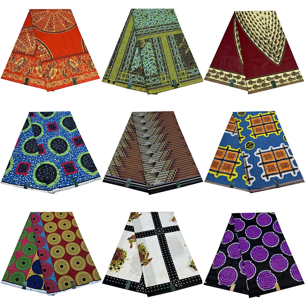 African Wax Prints Fabric 100% Cotton For Party Dress 6Yards Y22 african wax fabric