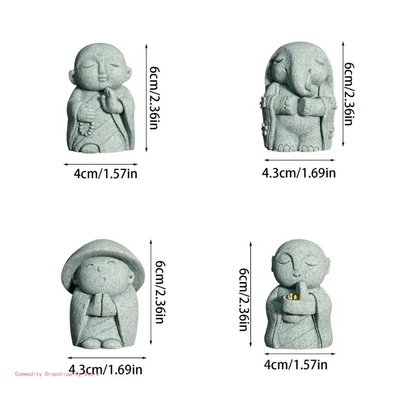 Jizo-Monk Landscape Hideouts Statue, Plastic Aquariums, Art Crafts, Landscaping Ornaments