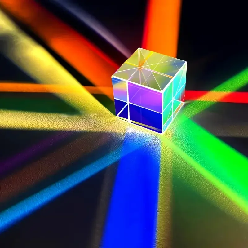 Solar Glass Prism Cube,Optical RGB Dispersion for Physics Teaching Research Decorative Arts Education 1 pc,sun catcher,crystal pendant,sun catchers,window ornament