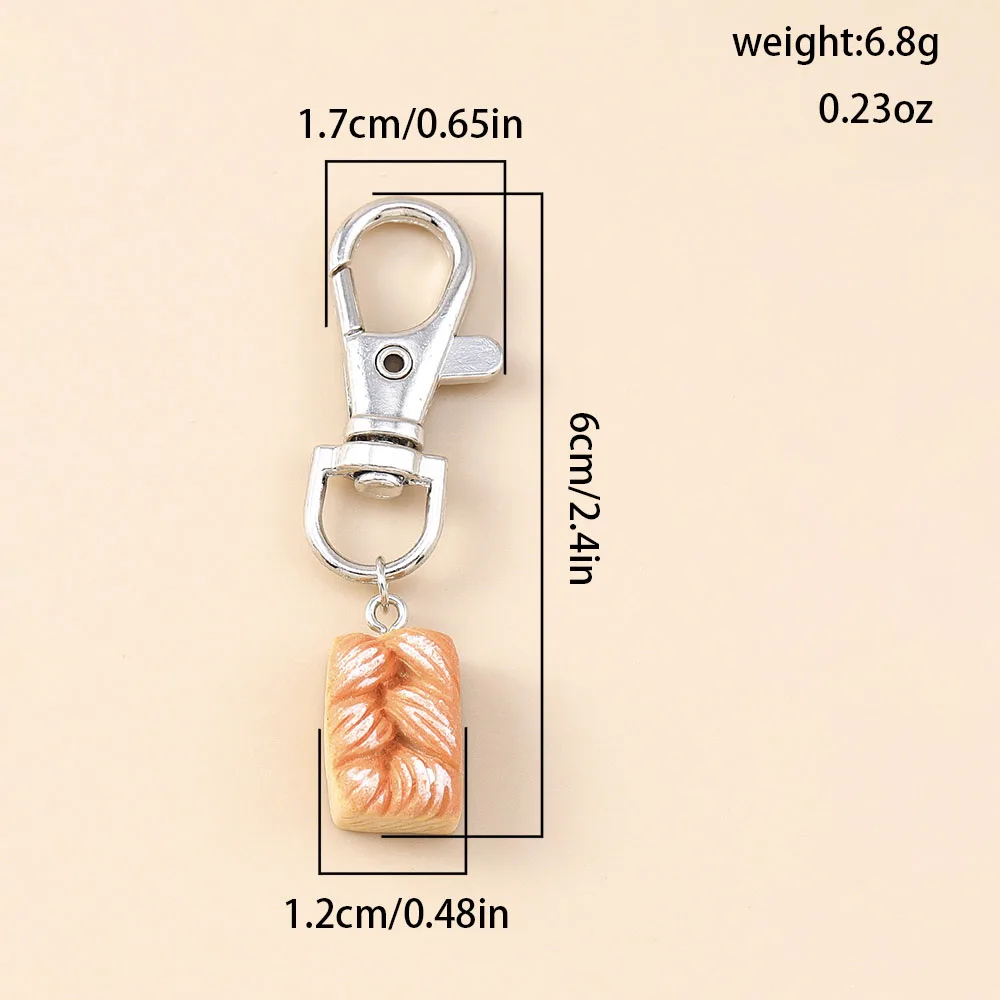 Aihua Niedlicher Simulations-Schlüsselanhänger aus Kunstharz, Eierkuchen, Waffel, Croissant, Brot, Schlüsselanhänger für Frauen, Mädchen, Kinder, Handtaschenanhänger, DIY-Spielzeug – Detail 20