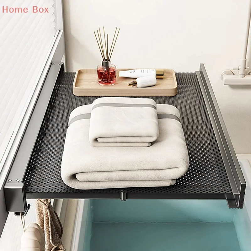 Foldable Clothes And Hat Rack With Hooks Space-saving Solution For Bathroom And Balcony Telescopic Drying Clothes Rack
