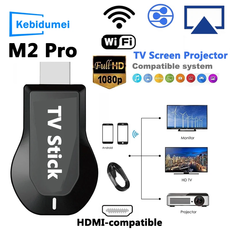 M2 Pro Wireless WiFi TV Stick Display TV Dongle HDMI-compatible Smart TV Screen Projector 1080P 4K For DLNA  IOS Andorid g2 tv stick for mirascreen 1080p display receiver anycast hdmi compatible miracast wifi tv dongle for android ios mirror screen