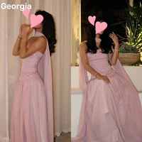 فساتين للمناسبات الخاصة Customized Strapless A-Line Dresses For Prom Floor-Length Chiffon Zipper Up Luxury Evening Dresses Sleev 1