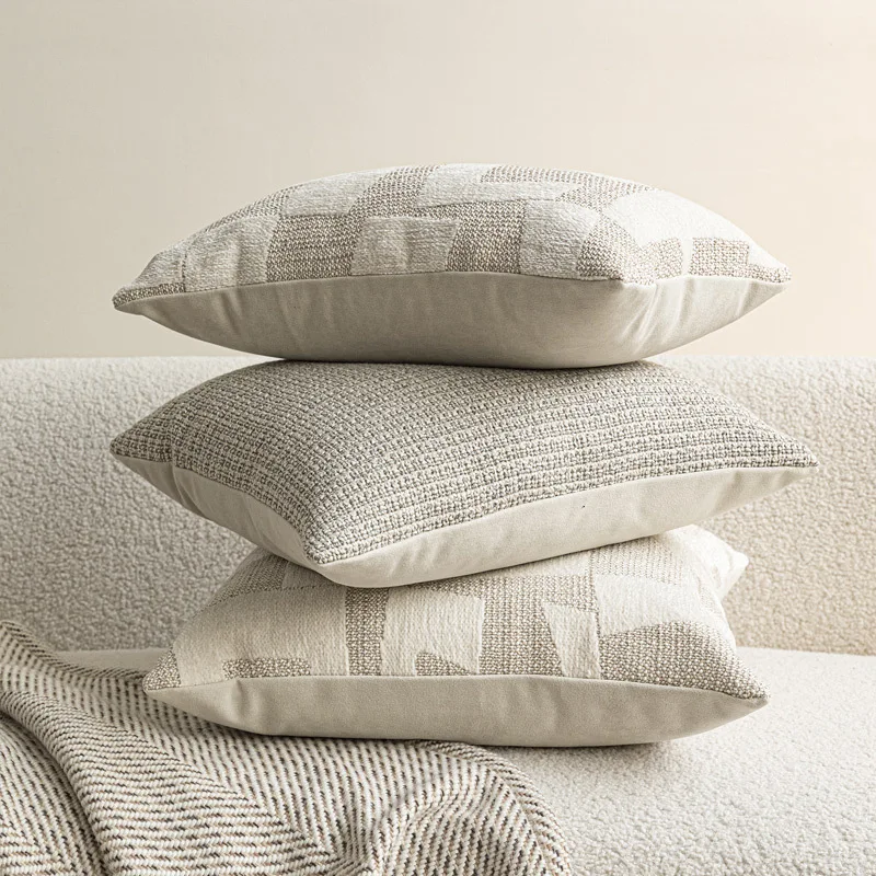 Ivory Black Rust Red Pillow Cover Image 4