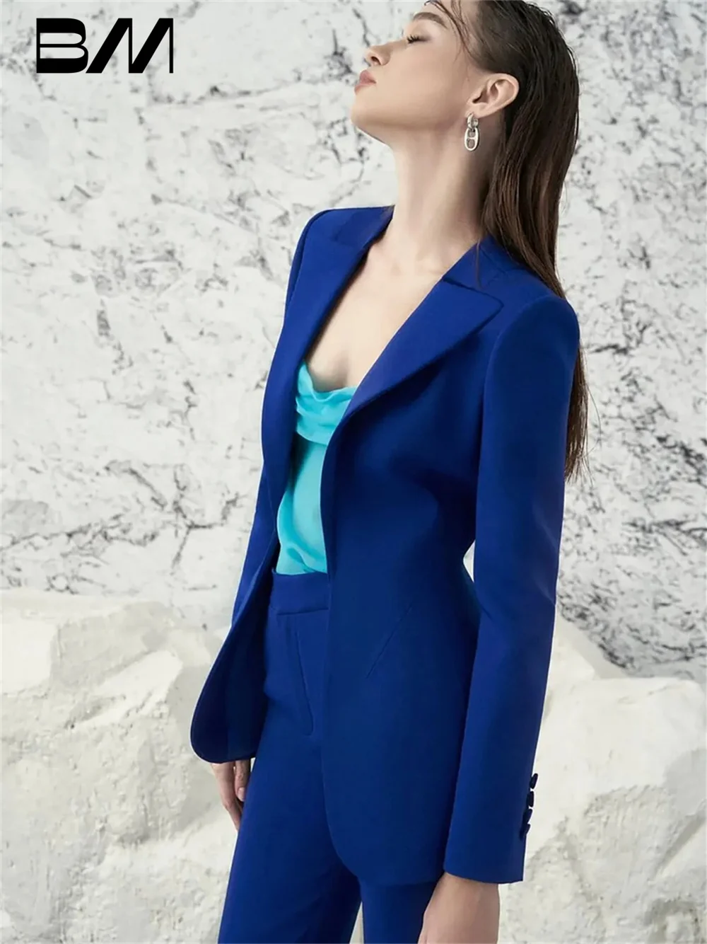 Elegant Blue Women Pants Suits Mother Of The Bride Blazer Sets 2024 Custom Made For Lady Party Prom Wear 2 Pieces