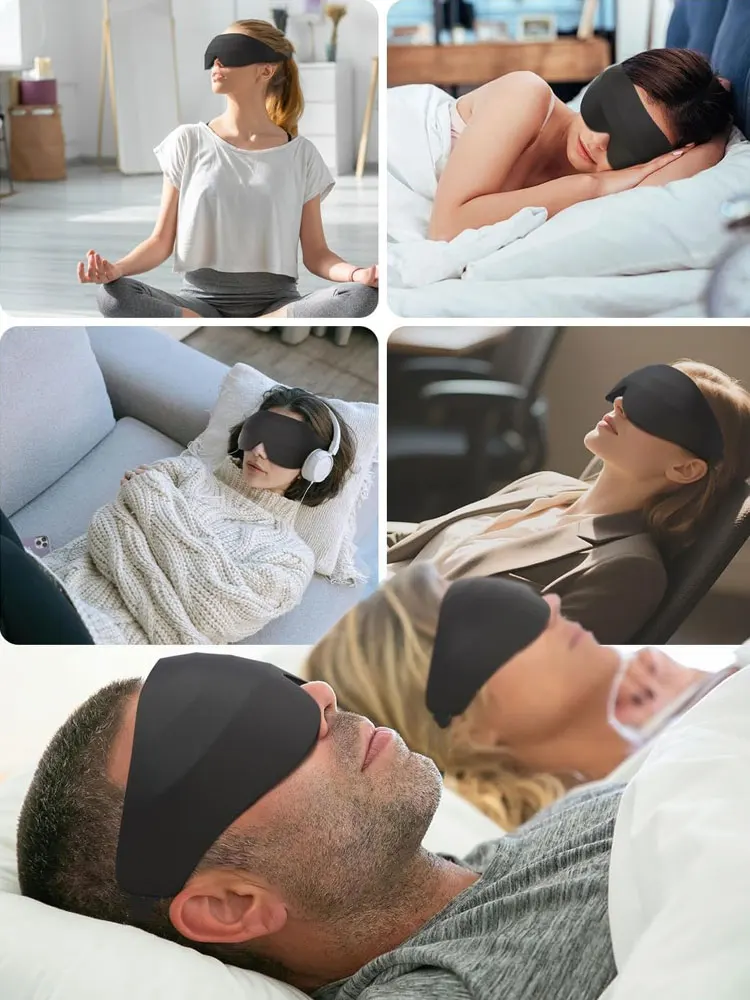 Contoured 3D Sleep Eye Mask with Adjustable Fit