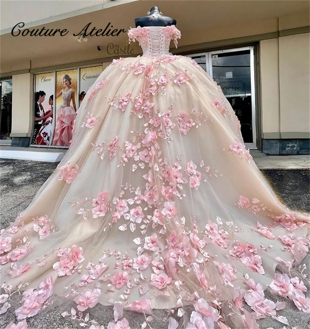 Light Pink Quinceanera Dresses Ball Gown Birthday Party Dress Lace Up  Graduation Gown Off The Shoulder quinceanera de 15 anos| | - AliExpress