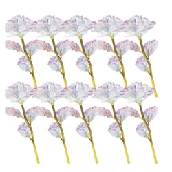 24K Gold Foil Rose: Eternal Valentine's, Mother's Day & Birthday Gift, Elegant Wedding Decor (10PCS)