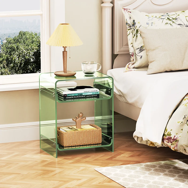Acrylic bedside table, small children's bedside storage, storage cabinet, creative simplicity, extremely narrow and transparent