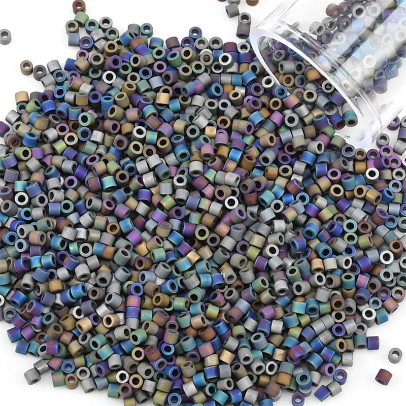 1,6 mm mattierte metallische japanische Glasperlen, 2000 Stück/Rohr, kleine Bastelperlen für handgefertigten Schmuck, DIY-Kleidungszubehör – Detail 10