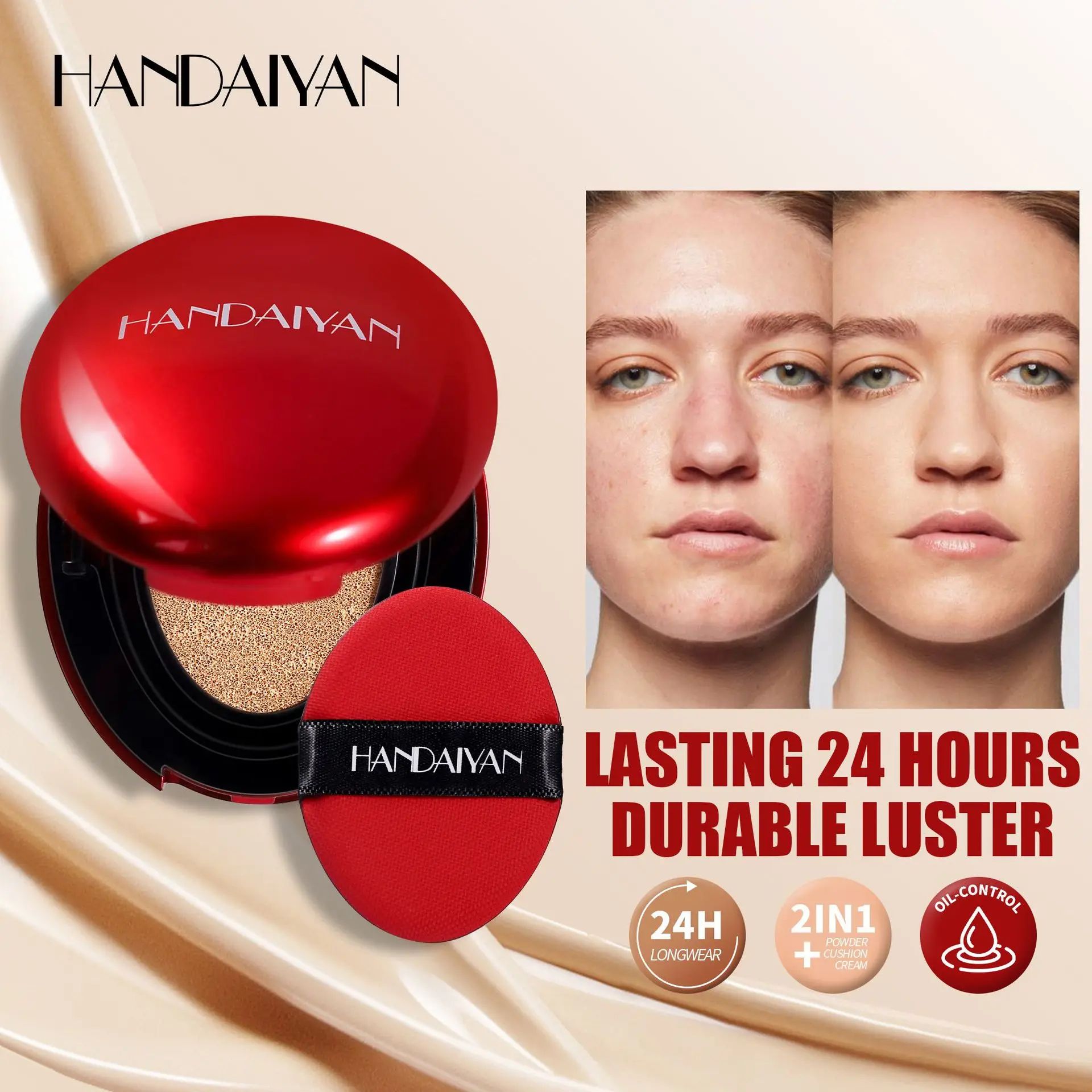 5-Color Foundation Concealer with Air Cushion for Daily Use