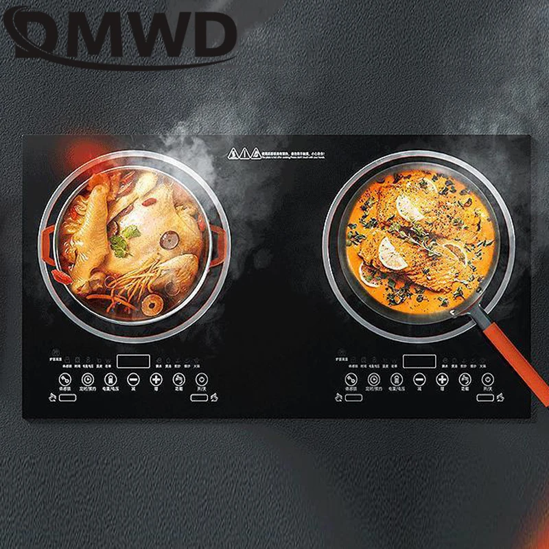 DMWD Multi-Head Induction Cooker Commercial Household Magnetic Cooker Waterproof Panel Infrared Heating Furnace Embedded Stove