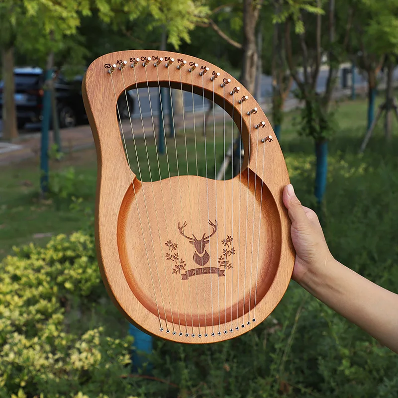 Lyre Harp 7 16 Strings Lyre Harp Piano Wooden Mahogany 16 String Piano Musical Instrument With Spare String