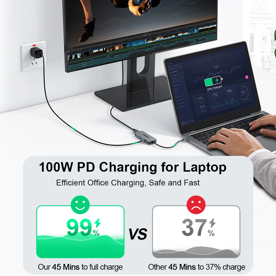 QGeeM USB C to HDMI Adapter 4K, in USB C Hub HDMI USB C