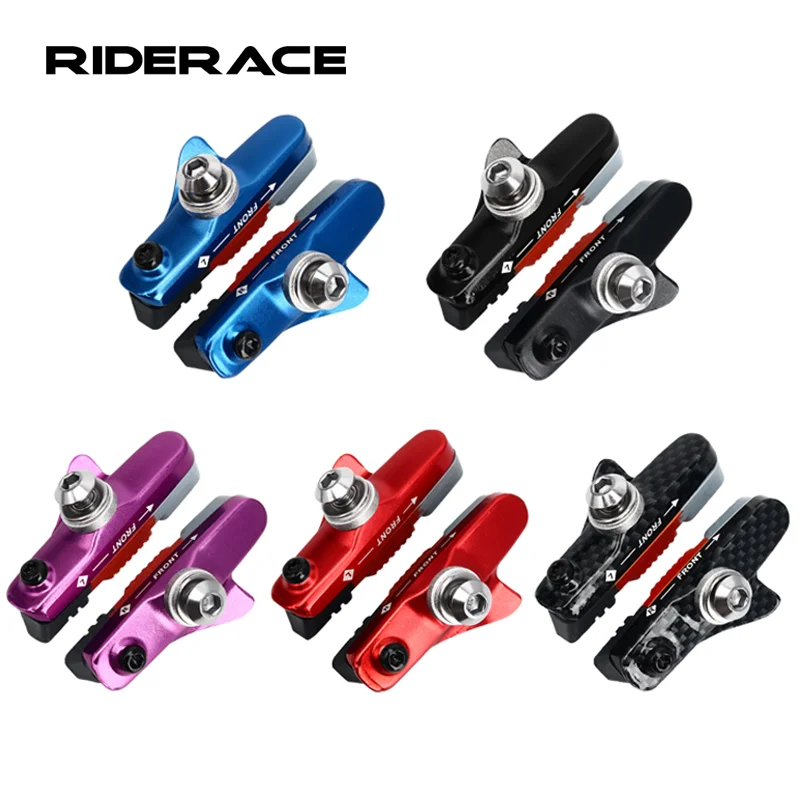 

Bike Brake Shoes With Mud Trough Silent Aluminum Alloy Rim Friction Wheel Brake Bicycle Brake Pads Replaceable Rubber Sheet