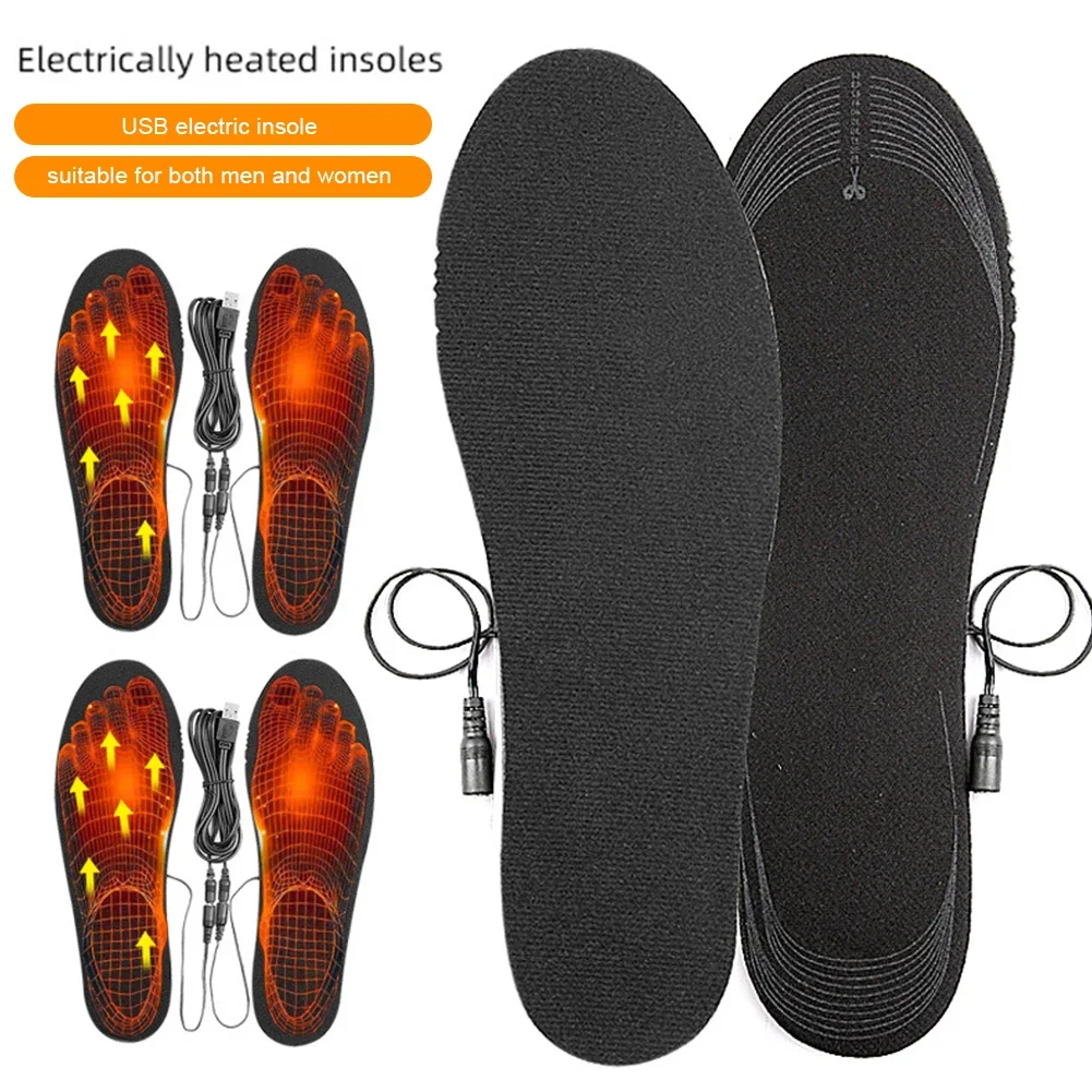 Electric Heated Shoes Pad USB Heated Shoe Insoles EVA Washable Foot Warming Pad for Men Women Winter Camping Fishing