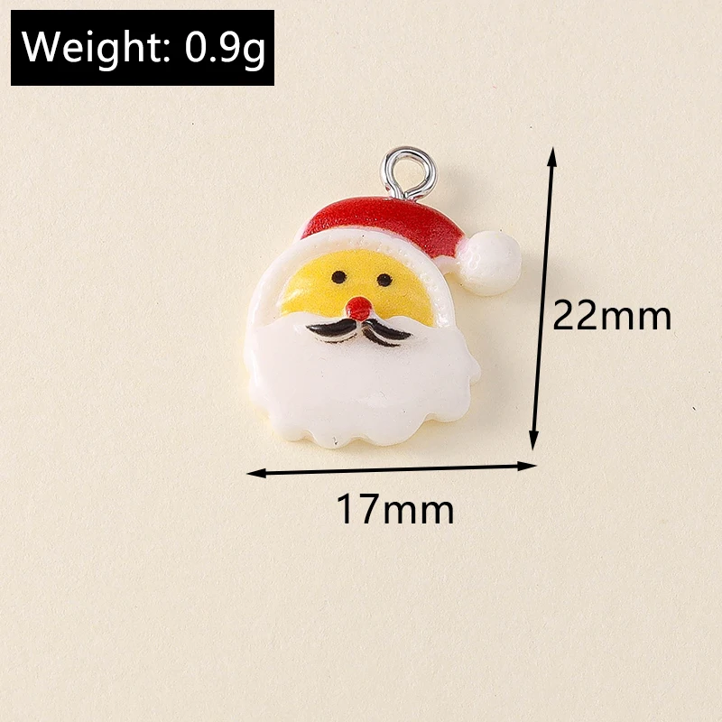 20 Stück 11x17mm süße Harz Weihnachten Weihnachtsmann Charms Anhänger für Schmuckherstellung Halsketten Ohrringe Armbänder DIY Handwerk SUpply – Detail 25