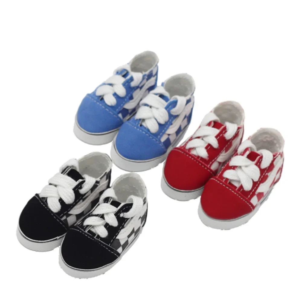 

1Pair 5.8*2.8cm Mini dolls Sports Shoes For 14.5inch dolls as Fit 20cm EXO BJD Dolls Canvas Sneakers Boots Accessories Toys
