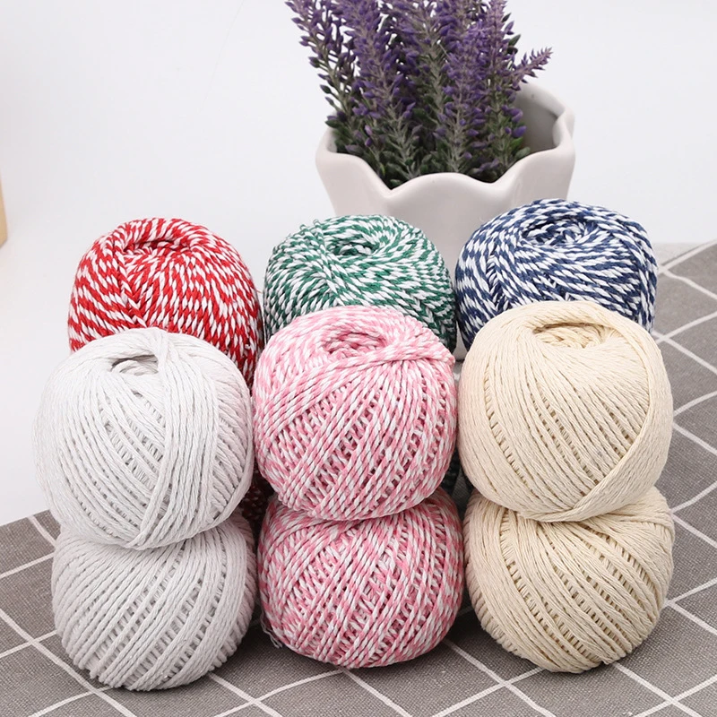 1.5mm Cotton Cord Rope 60M/roll Colored Cotton Thread Christmas Gift Packaging Wrapping Zongzi Thread DIY Decorative Handicrafts