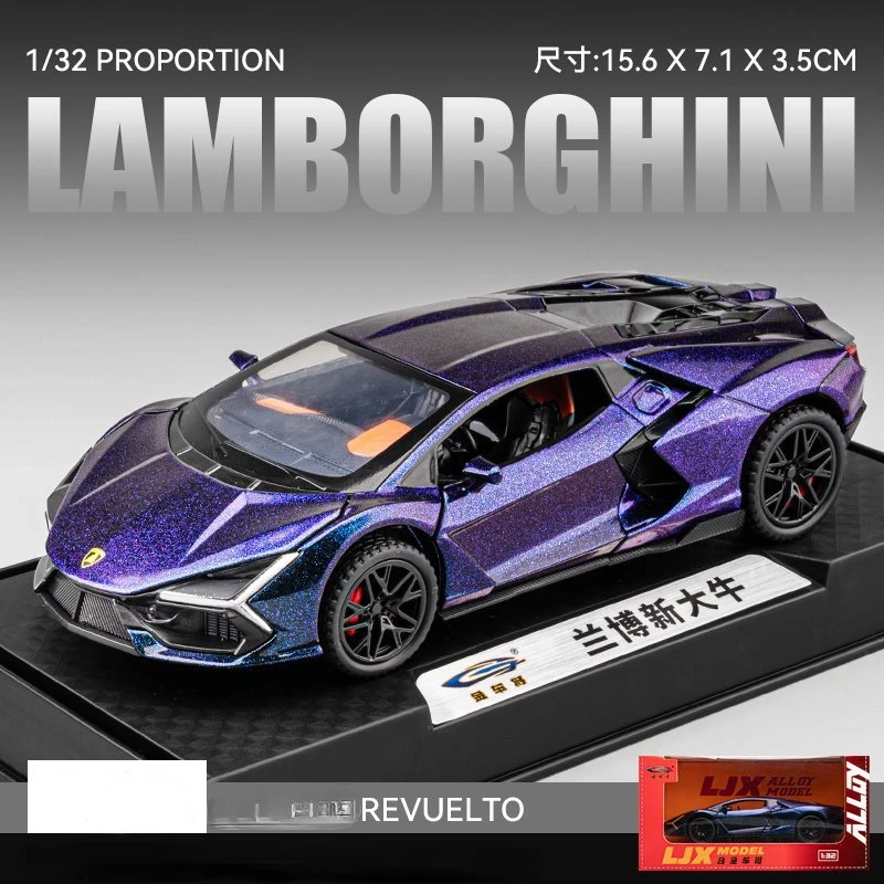 1:32 lamborghini revuelto liga diecast modelo carro som luz