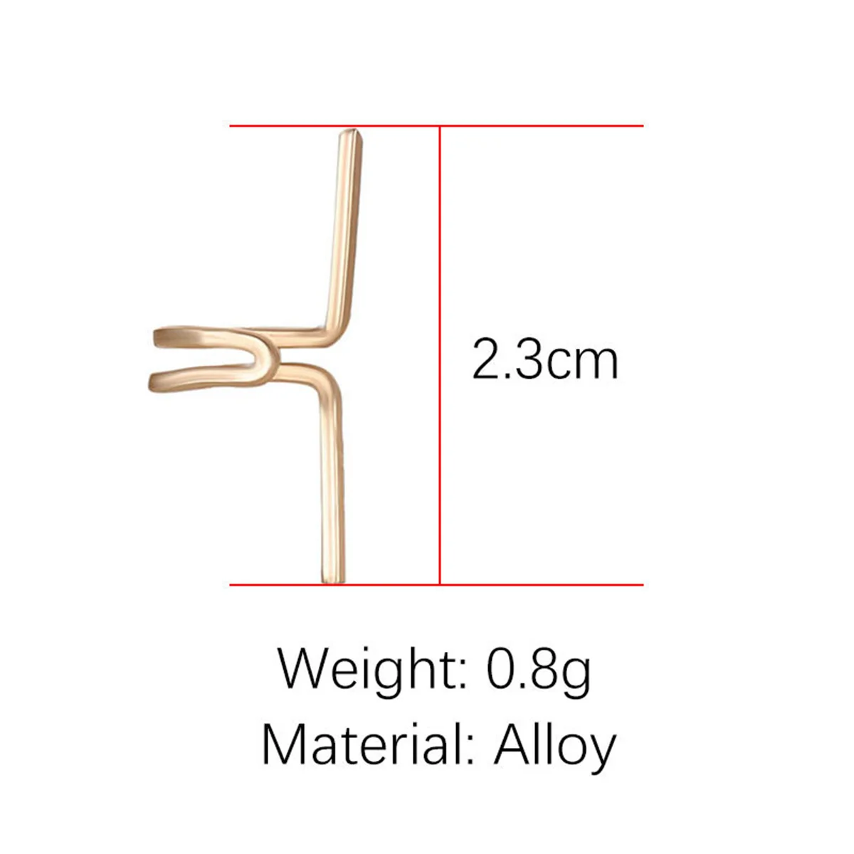 Ear Clip Earrings 1PC Minimalist Metal Double C Cartilage Earrings for Women U-shaped Double Non-Piercing Ear Clip Earless Ear Clips Party Jewelry