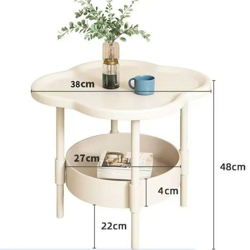 1 stücke Vierblättriges Kleeblatt Sofa Seite Mehrere Schlafzimmer Kleinen Tisch Wohnzimmer Lagerung Tisch Kreative Balkon Doppel Schicht kaffee Tisch – Detail 7