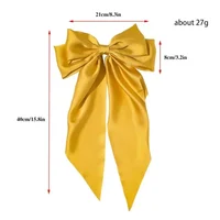 Solid Color Satin Ribbon Big Bows Hairpin Spring Clips Hair Accessories for Women Girls Trendy Korean Summer Headwear 2024 - Image 5