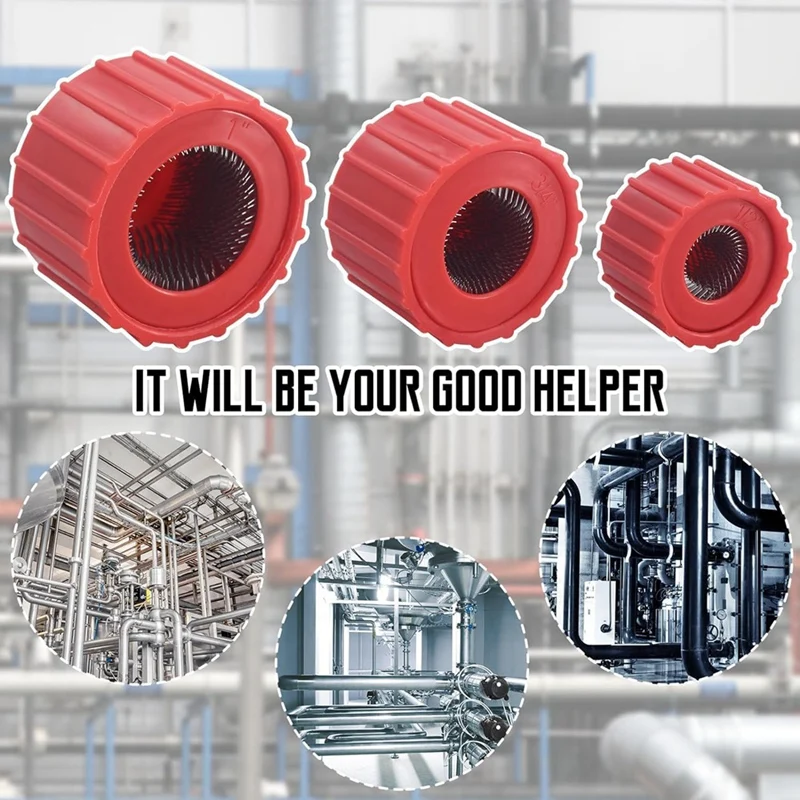 3Pcs 1/2 Inch 3/4 Inch And 1 Inch Copper Pipe Cleaner Set Copper Tube Brush Plumbing Cleaning Brush pipe brush