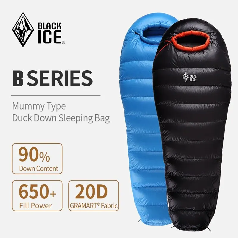 Black Ice B Series Camp Adult Single Person Mummy Eiderdown Sleeping Bag