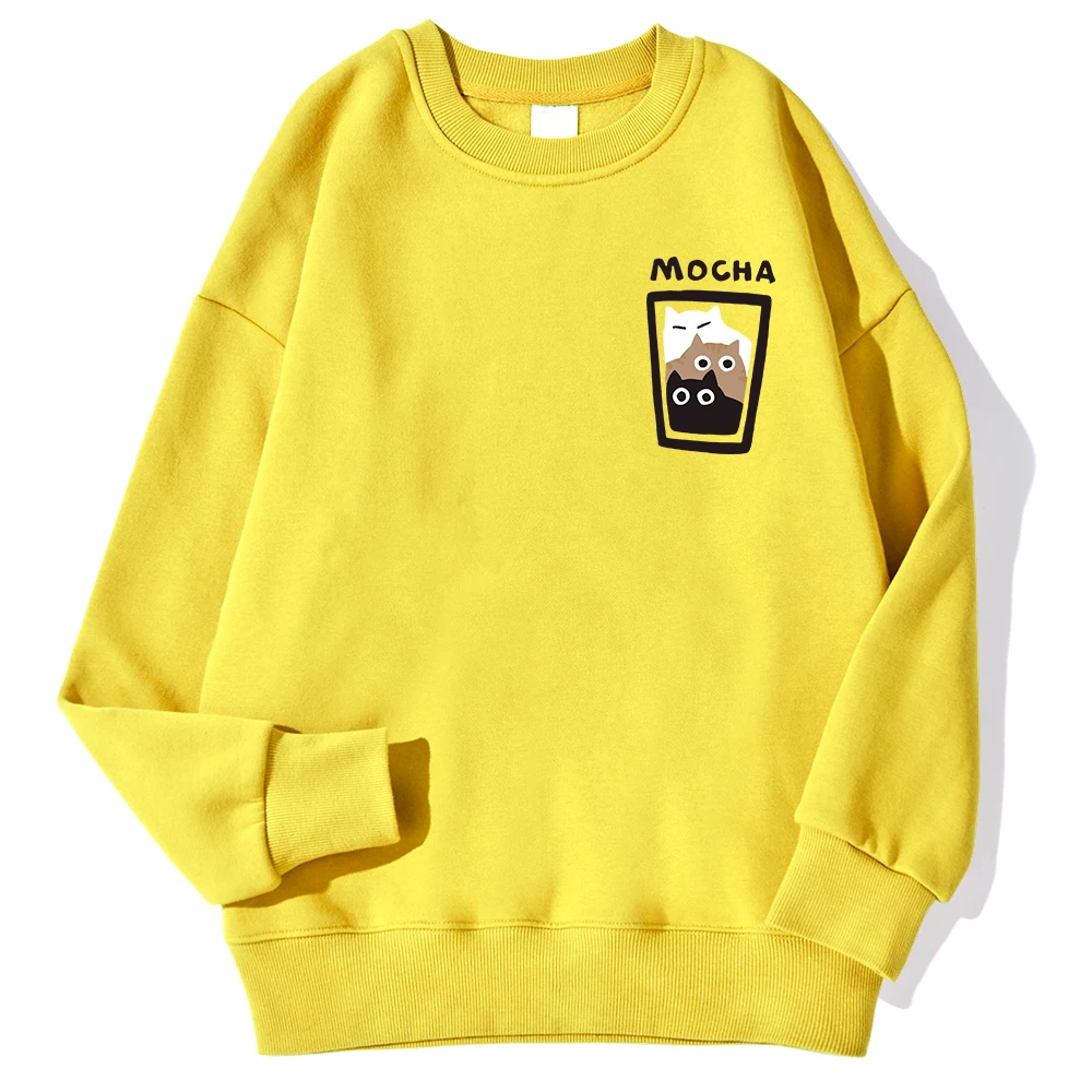 Three Cats In A Mocha Cup Sweatshirt Men Fashion Comfortable Hoody Autumn Fleece Soft Hoodies Casual Warm Tops customized hoodies men hoodie