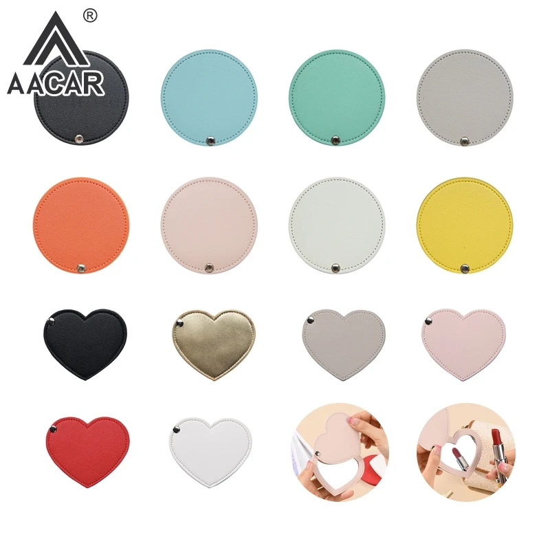 

Ультратонкое персонализированное портативное мини-зеркало Love Round Heart из нержавеющей стали, косметические инструменты