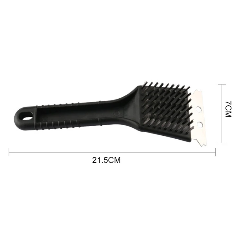 Stainless Steel Barbecue Brush Grill Cleaning Wire Brush with Scraper BBQ Cleaner Accessories For Outdoor Camping