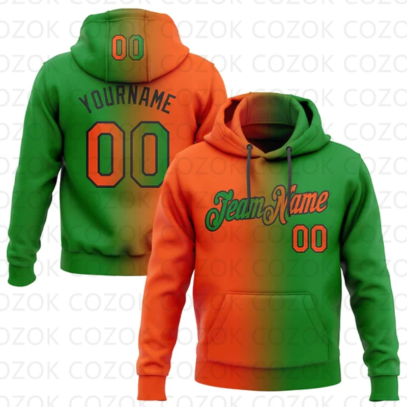Customized Hoodie Light Green Splicing Jersey 3D Printed  Unisex Pullovers Hoodie Casual Sweatshirts