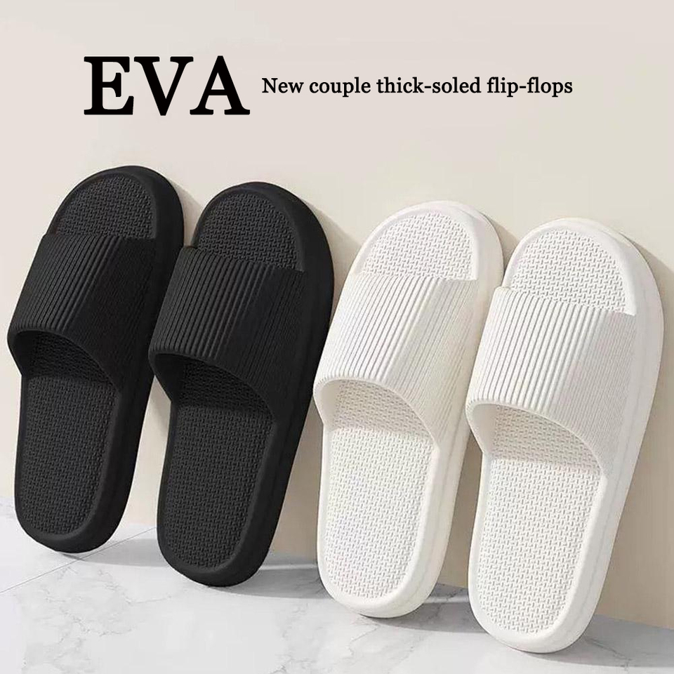 Fashion Men's Women's Sandals Thick Sole Comfortable Home Anti-Slip Wear-Resistant EVA Slippers Bathroom Bath Flip-Flops