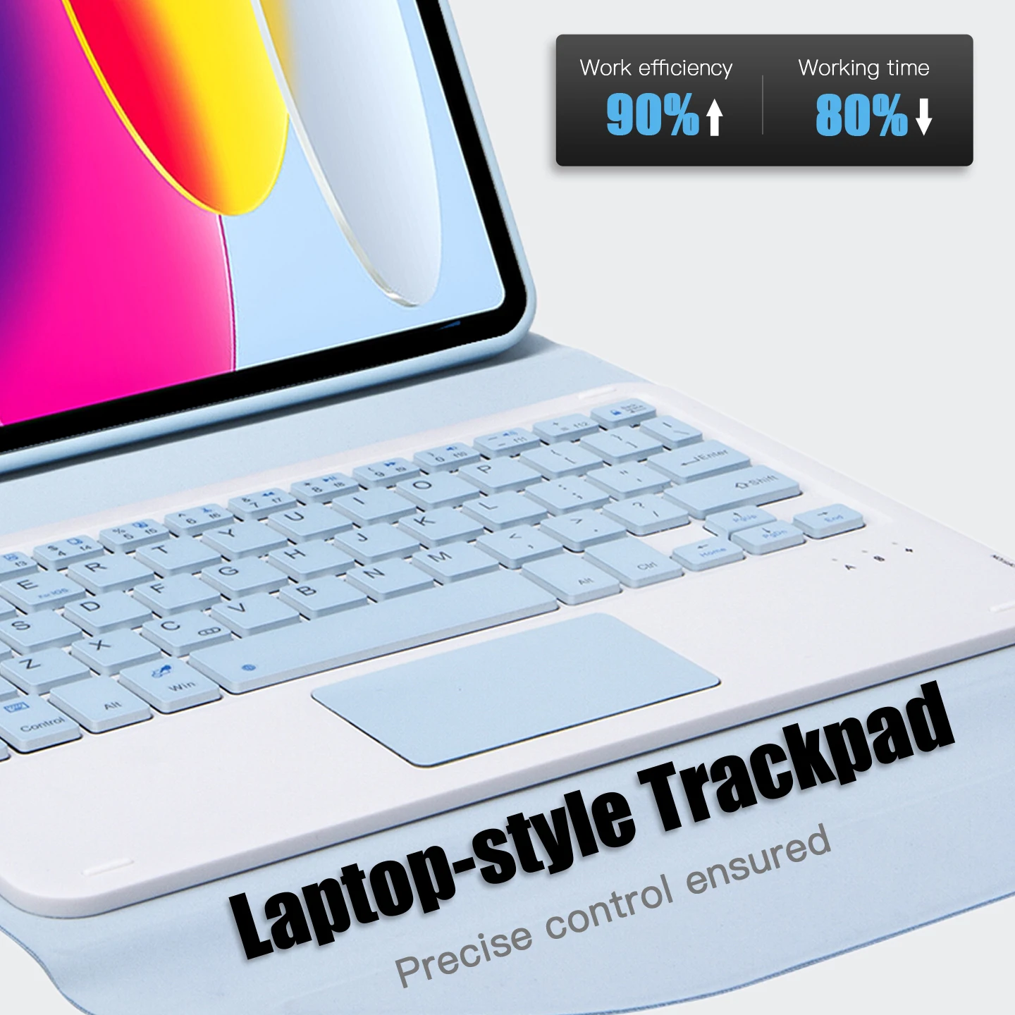 휴대용 분리형 자기 무선 블루투스 터치 키보드 케이스, 애플 Ipad 10.9 2022 태블릿 보호 커버 액세서리