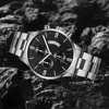3Pcs Mens Fashion Business Quartz Watch Fashion Three Eye Calendar Men Watch Necklace Bracelet Stainless Steel WristWatch Gift 2